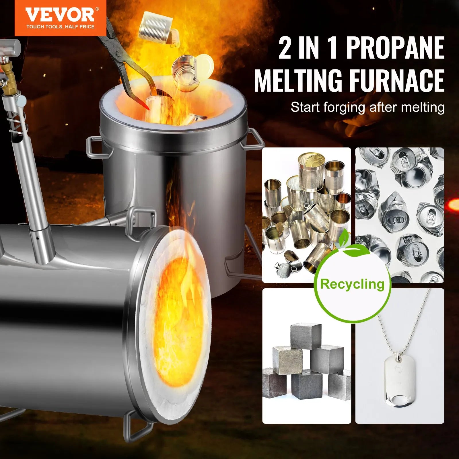 Propane Melting Furnace Kit, 12KG Large Capacity Foundry