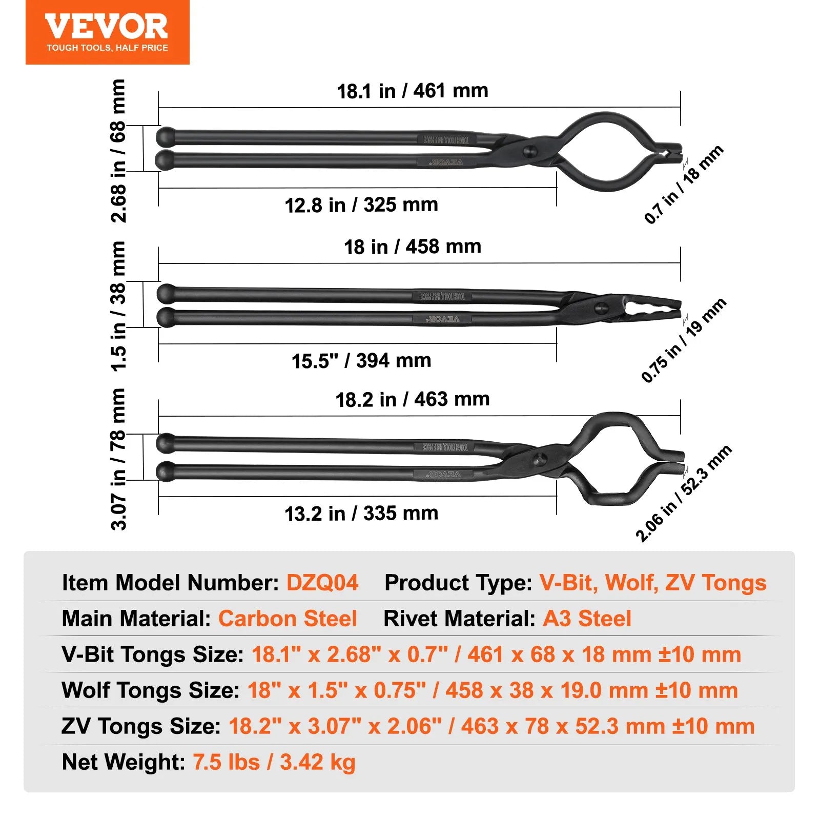 3 Piece Tong Set