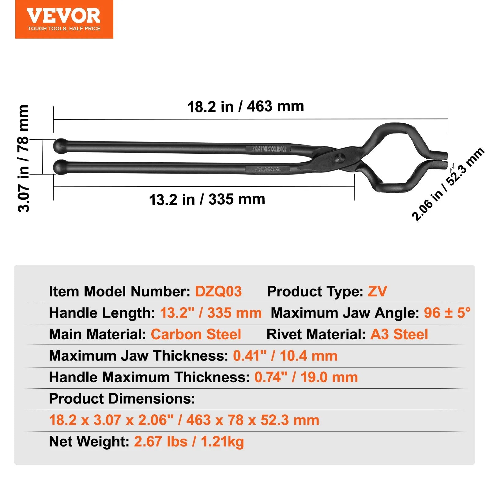 Z V- Bit Tongs 18"