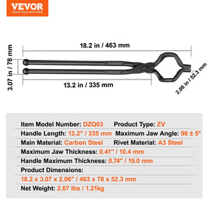 Z V- Bit Tongs 18"