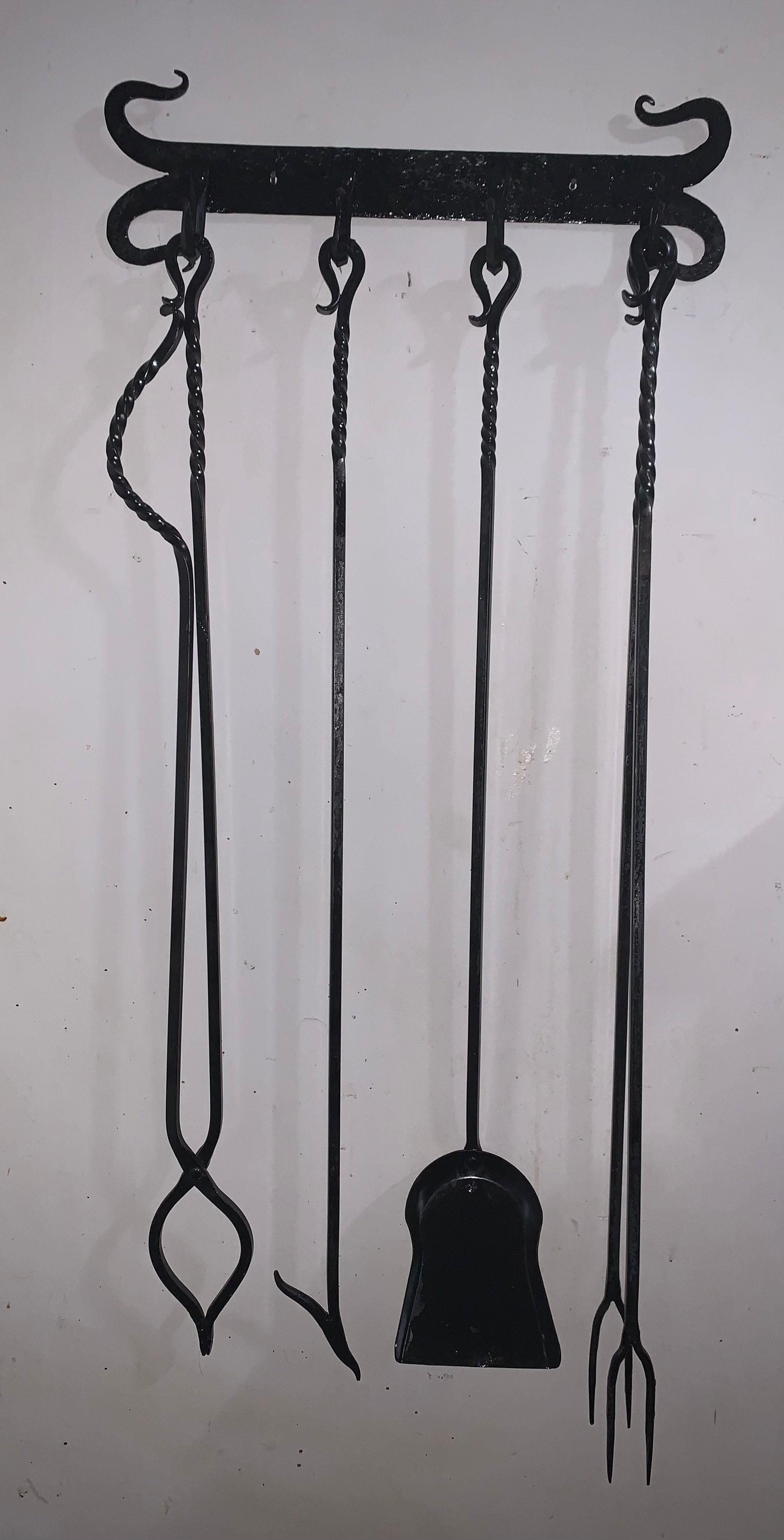 Fire Tool Set with Wall Rack