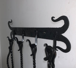 Fire Tool Set with Wall Rack