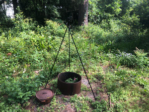3 stilted outdoor kettle tripod Versatile Cooking Tripod – Old Town Blacksmith and Supply